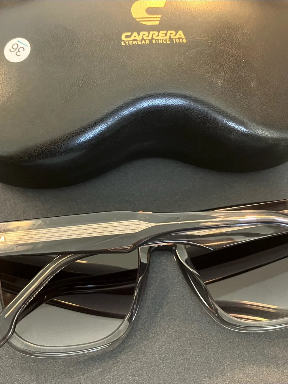 Carolina Herrera Transparent Gray Gradient Square Sunglasses unisex eye wear